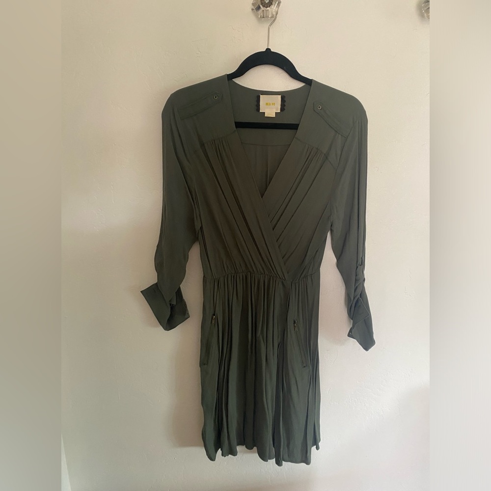 Green wrap dress